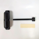 Automatic door closer with spring arm