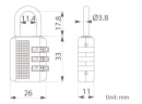 3 digits combination padlock Taiwan supplier