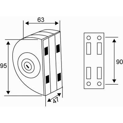 Glass door lock without cut out glass