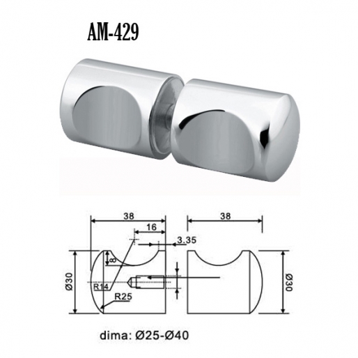 Perilla de puerta de la ducha-1